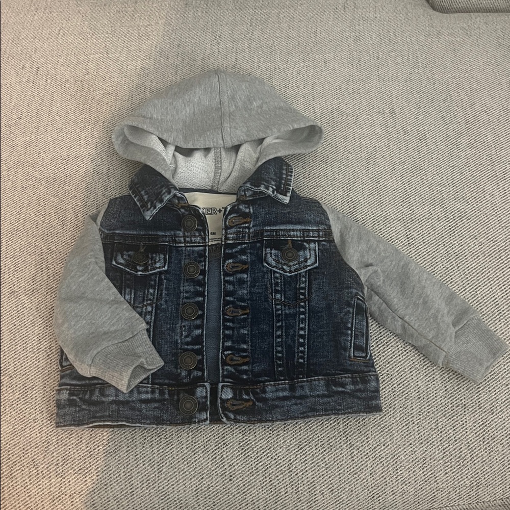 Tucker + Tate Blue Denim Jacket with Grey Hoodie